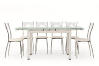 Tavolo da pranzo piano in vetro allungabile 110x70 h 76