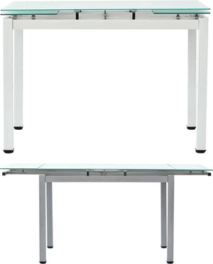 Tavolo da pranzo piano in vetro allungabile 110x70 h 76