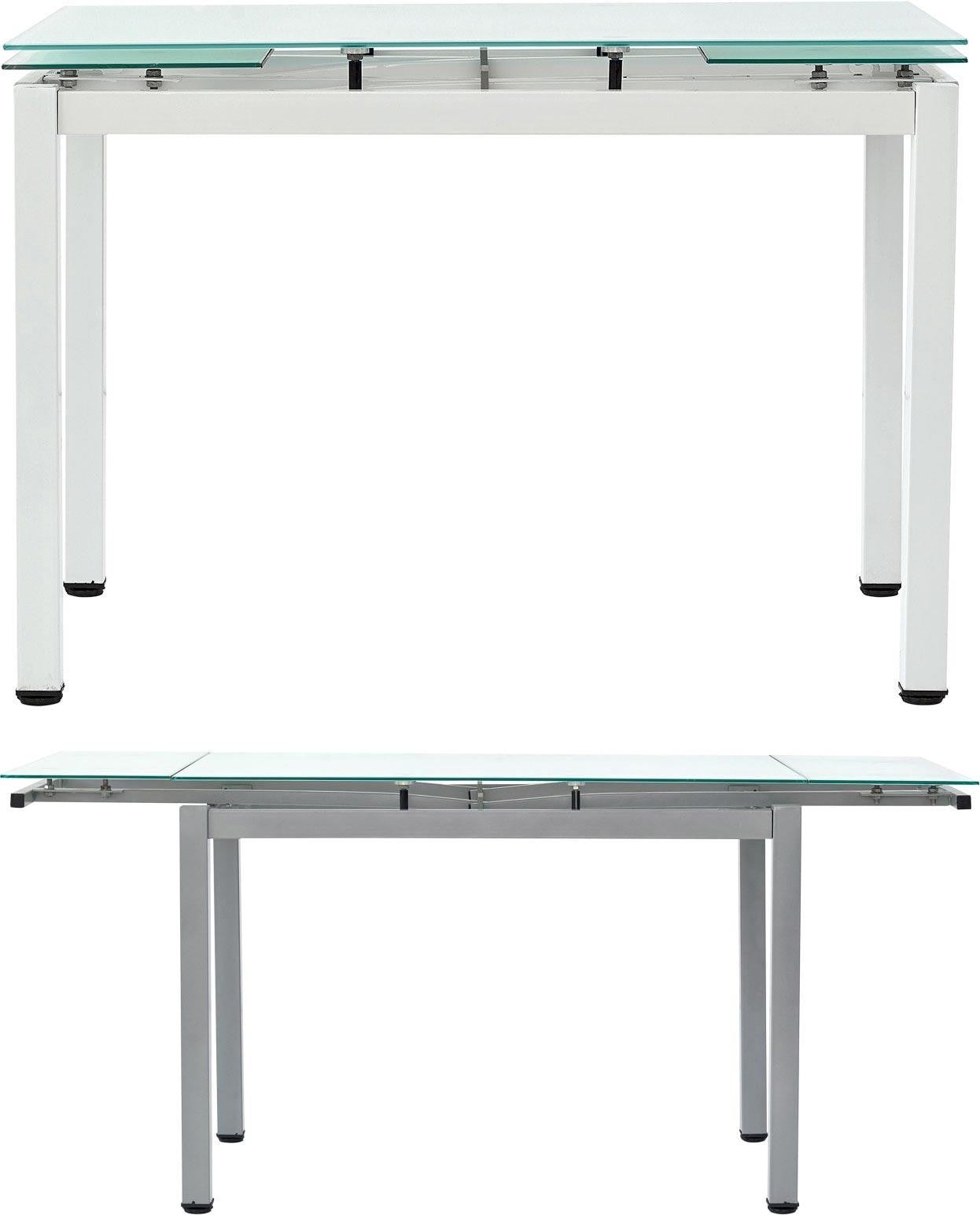 Tavolo da pranzo ufficio in vetro allungabile 110x70x76h