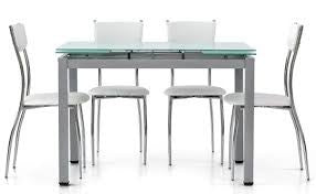 Tavolo da pranzo ufficio in vetro allungabile 110x70x76h