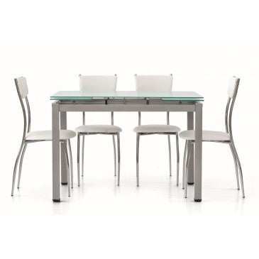 Tavolo da pranzo ufficio in vetro allungabile 110x70x76h