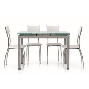 Tavolo da pranzo ufficio in vetro allungabile 110x70x76h
