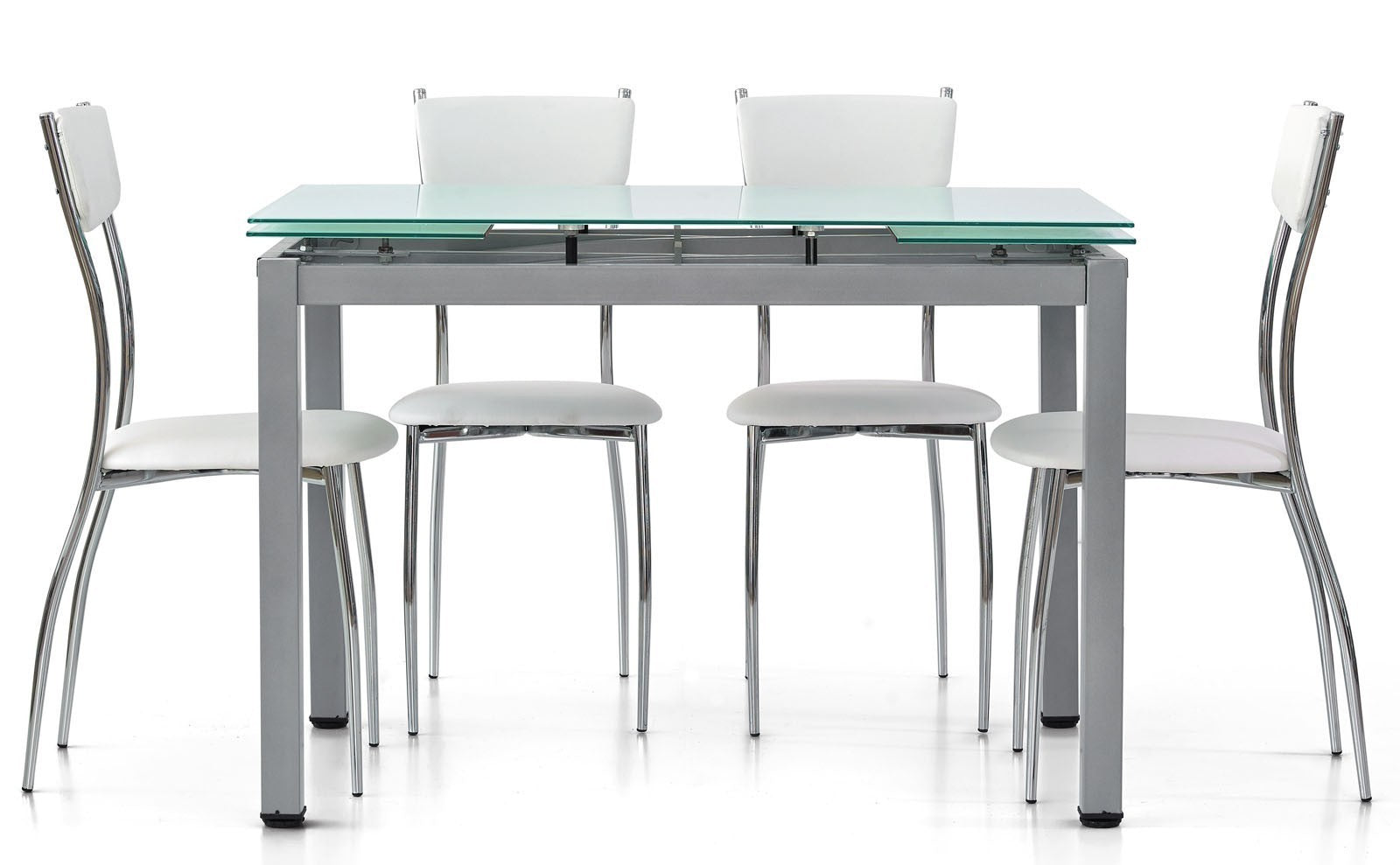 Tavolo da pranzo ufficio in vetro allungabile 110x70x76h