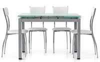 Tavolo da pranzo ufficio in vetro allungabile 110x70x76h
