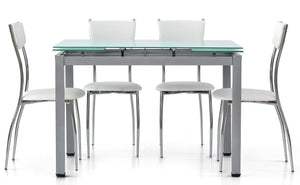 Tavolo da pranzo ufficio in vetro allungabile 110x70x76h
