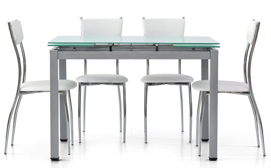 Tavolo da pranzo ufficio in vetro allungabile 110x70x76h