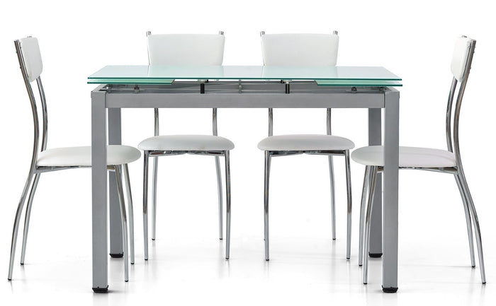 Tavolo da pranzo ufficio in vetro allungabile 110x70x76h