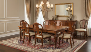 Tavolo fisso classico rettangolare legno intarsio bassano 240x128x78 - Mobili 2G