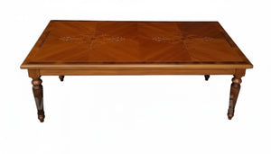 Tavolo fisso classico rettangolare legno intarsio bassano 240x128x78 - Mobili 2G