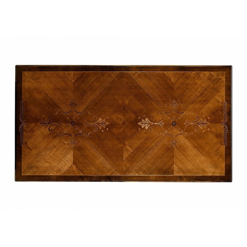 Tavolo fisso rettangolare legno intarsio shabby bicolore 240x128x78 - Mobili 2G