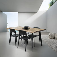 Tavolo fisso rettangolare legno rovere rustico 160x90x76 - Mobili 2G