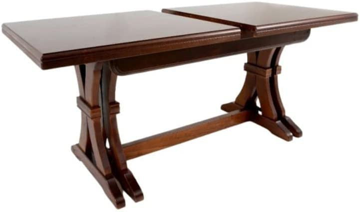 Tavolo fratino allungabile in legno tinta noce arte povera 160x85 (66) - Mobili 2G