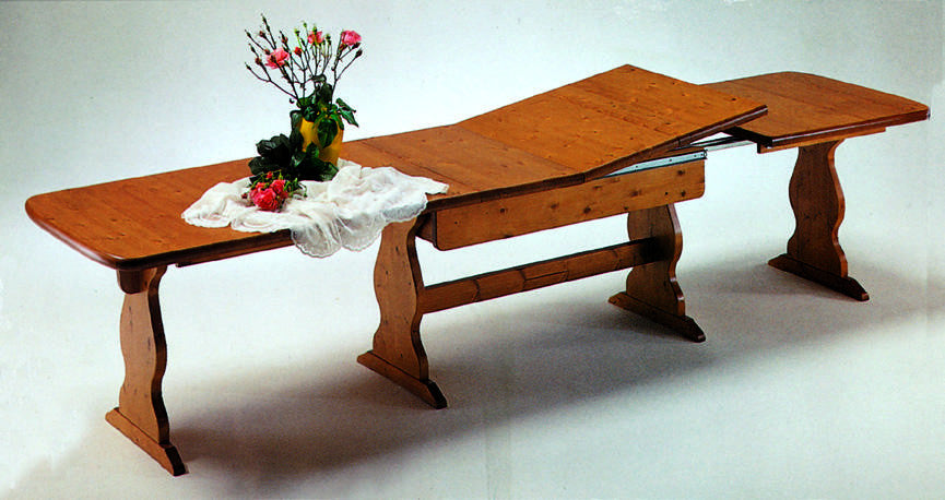 Tavolo fratino allungabile in pino tinta miele arte povera 190x90 sala e taverna