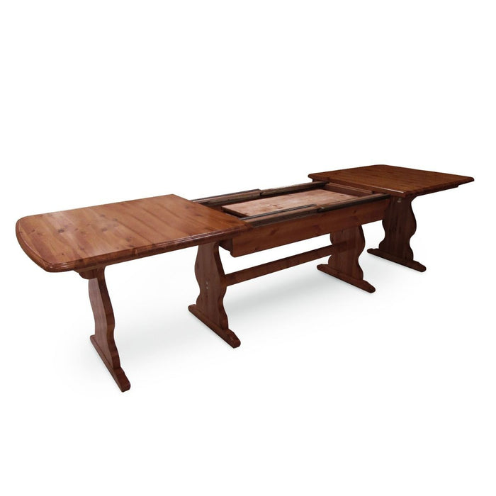 Tavolo fratino allungabile in pino tinta noce arte povera 190x90 sala e taverna - Mobili 2G