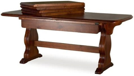 Tavolo fratino allungabile in pino tinta noce arte povera 190x90 sala e taverna - Mobili 2G