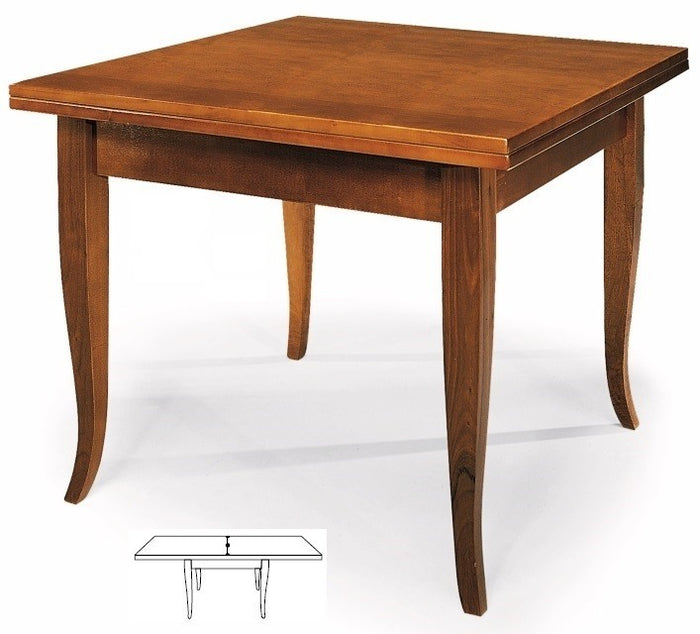 Tavolo in legno gamba sciabola 100x100 finitura bassano (490) - Mobili 2G