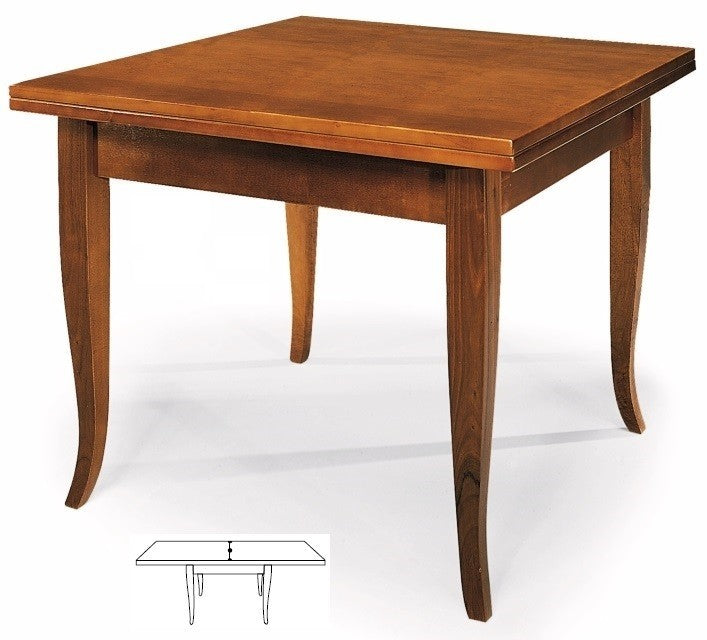 Tavolo in legno gamba sciabola 100x100 finitura bassano (490) - Mobili 2G