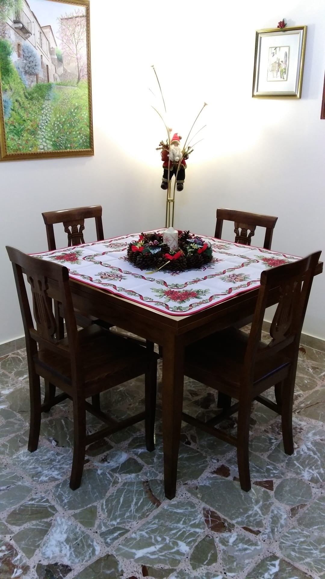 Tavolo in legno gamba sciabola 100x100 finitura bassano (490) - Mobili 2G