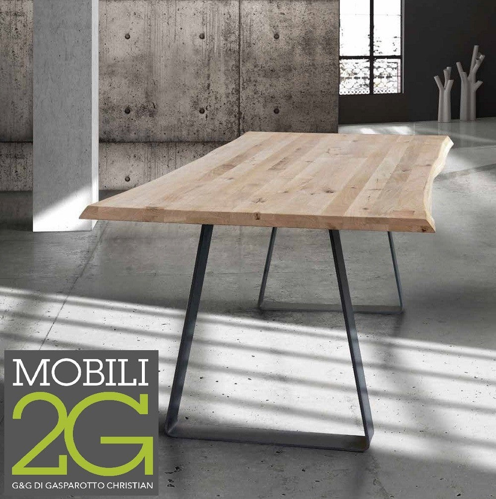 Tavolo legno massello nodo aperto 160x90 sp. 4 cm (806) - Mobili 2G