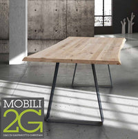 Tavolo legno massello nodo aperto 160x90 sp. 4 cm (806) - Mobili 2G