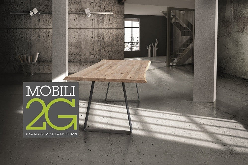 Tavolo legno massello nodo aperto 180x90 sp. 4 cm (807) - Mobili 2G