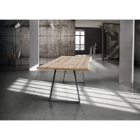 Tavolo legno massello nodo aperto 250x100 sp. 4 cm  fisso (808) - Mobili 2G