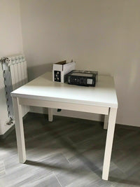 Tavolo moderno a libro bianco frassino 90x90x76h