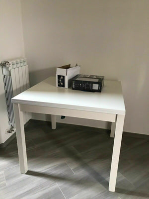 Tavolo moderno a libro bianco frassino 90x90x76h