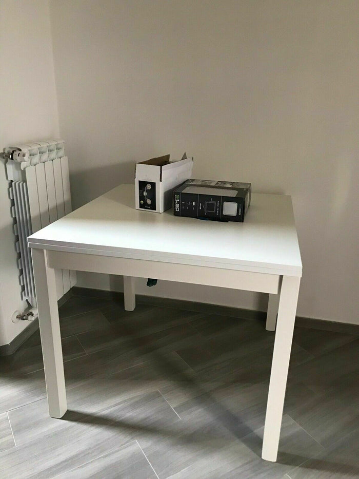 Tavolo moderno a libro bianco frassino 90x90x76h