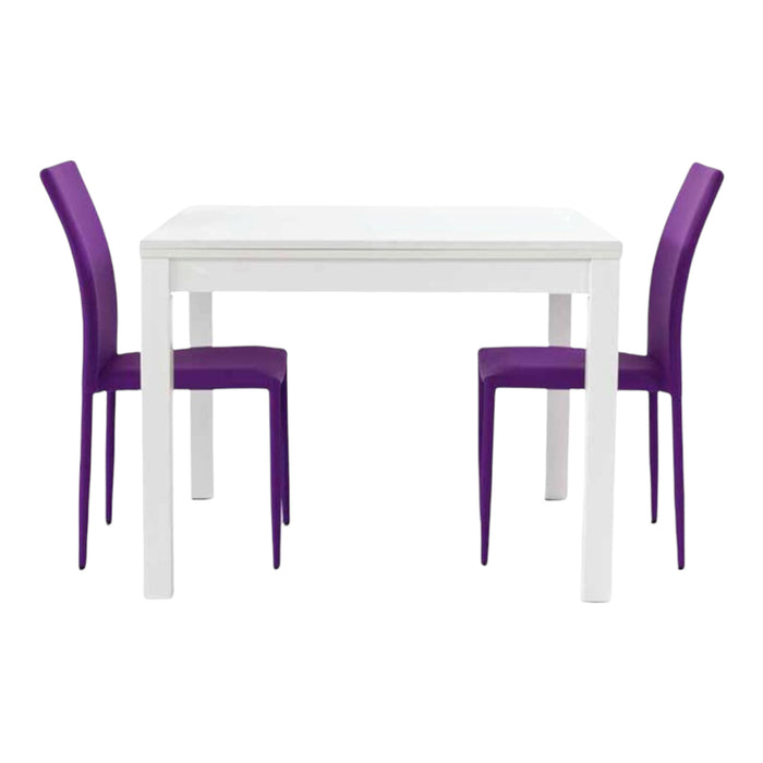 Tavolo moderno a libro bianco frassino 90x90x76h