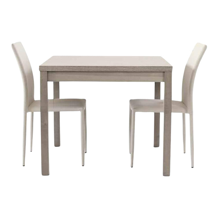 Tavolo moderno a libro rovere grigio 90x90x76h