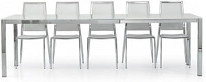 Tavolo moderno allungabile metallo e vetro  140x90x76h - Mobili 2G