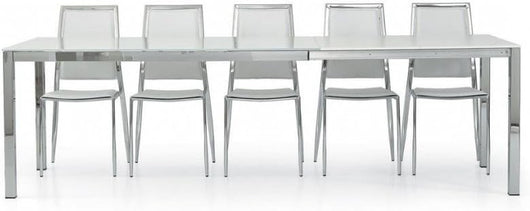 Tavolo moderno allungabile metallo e vetro  140x90x76h - Mobili 2G