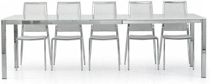 Tavolo moderno allungabile metallo e vetro  140x90x76h - Mobili 2G