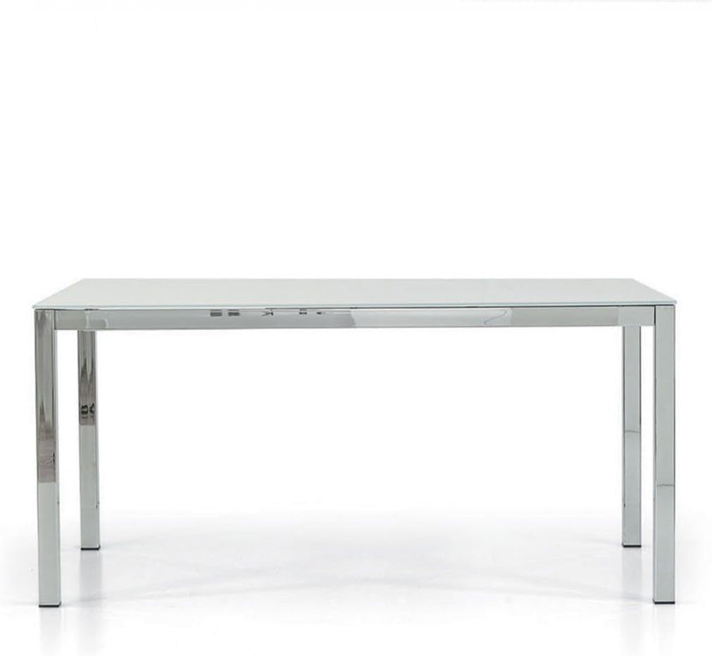 Tavolo moderno allungabile metallo e vetro  140x90x76h - Mobili 2G