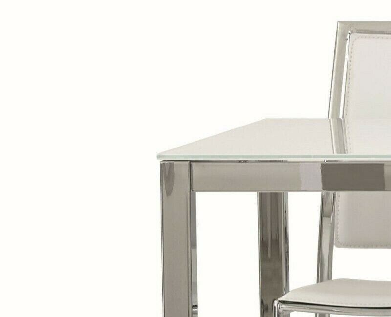 Tavolo moderno allungabile metallo e vetro 160x90x76h - Mobili 2G
