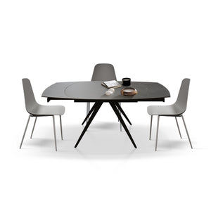 Mobili 2g - tavolo moderno allungabile piano ceramica grigio grafite 120x90x78