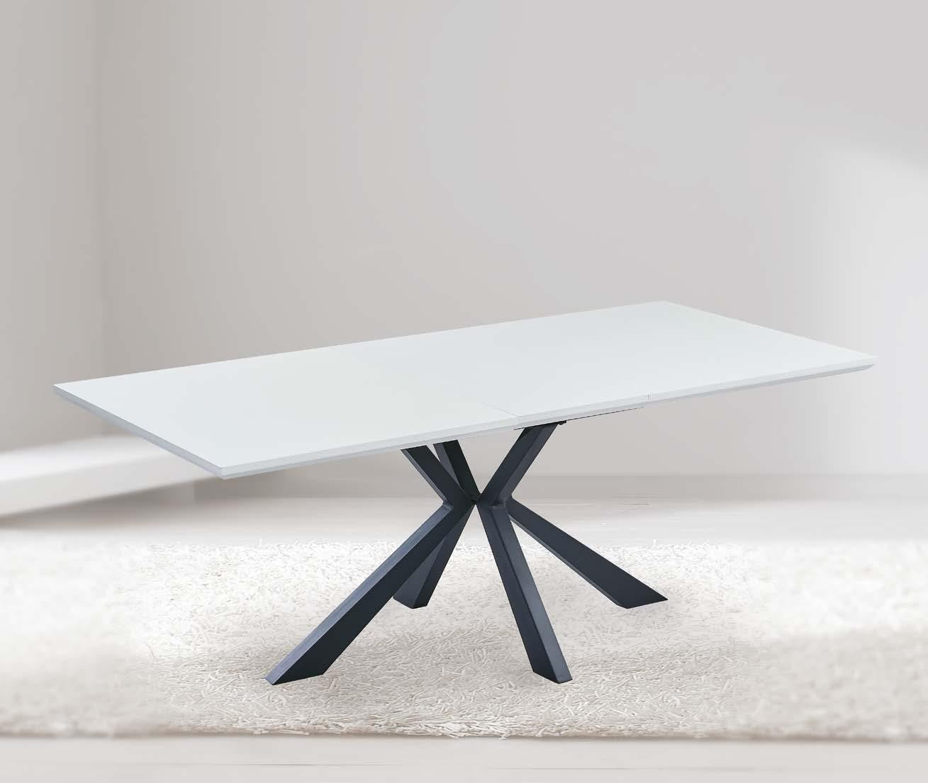 Mobili 2g - tavolo moderno allungabile piano impiallacciato bianco 160x90x78 - Mobili 2G