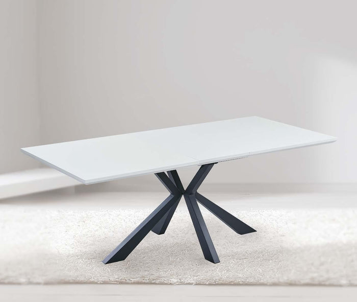 Mobili 2g - tavolo moderno allungabile piano impiallacciato bianco 160x90x78 - Mobili 2G