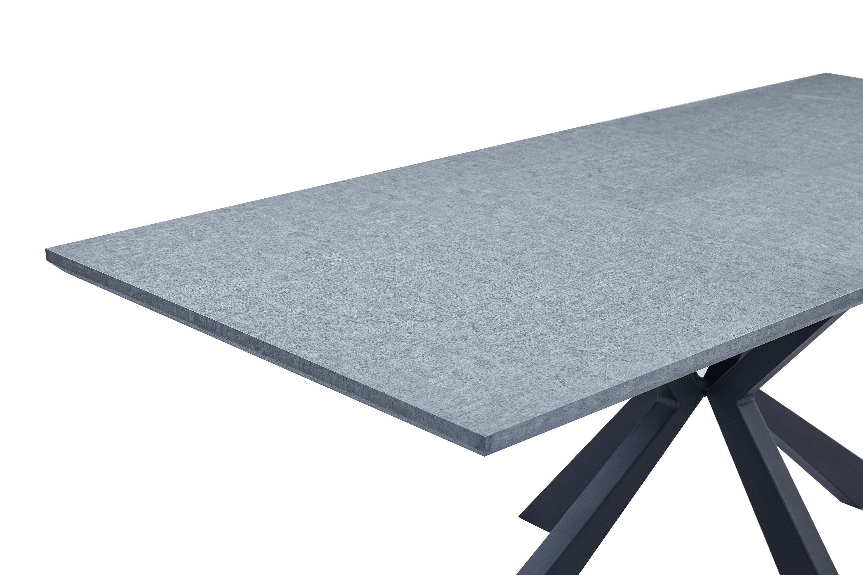 Mobili 2g - tavolo moderno allungabile piano impiallacciato cemento 160x90x78 - Mobili 2G