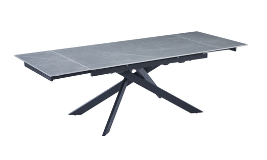 Mobili 2g - tavolo moderno allungabile piano pietra ardesia grigio chiaro 160x90x78 - Mobili 2G