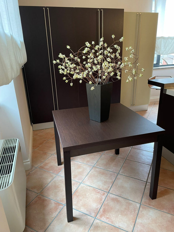 Tavolo moderno apertura a libro moro wenge 90x90x76h