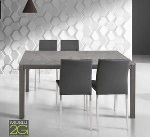 Tavolo moderno grigio cemento allungabile 110x70
