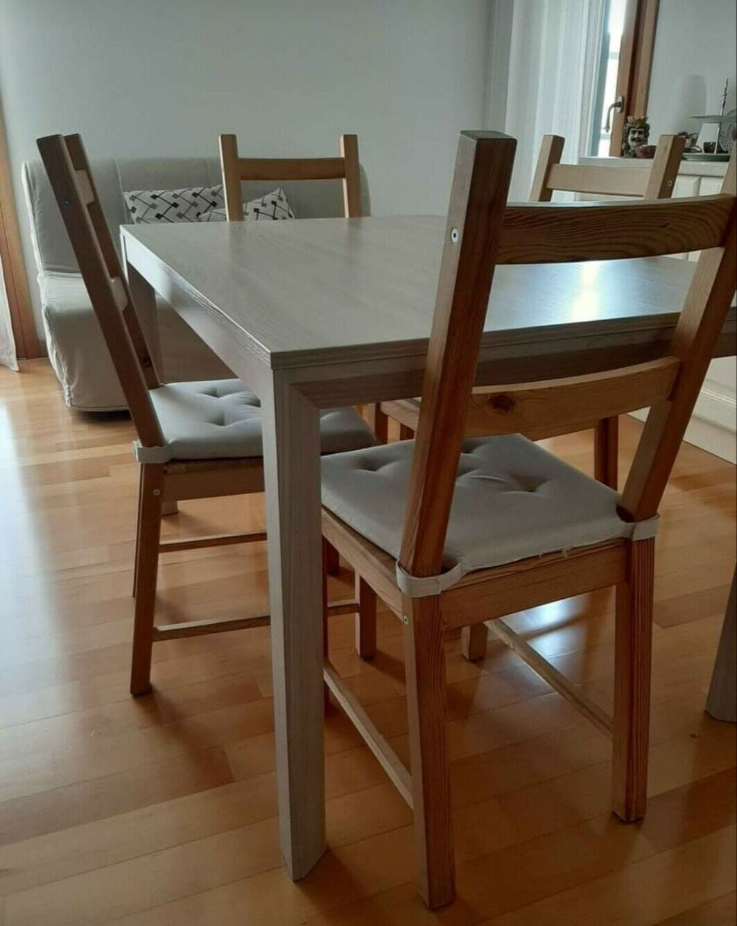 Tavolo moderno rettangolare tortora allungabile  110x70x77