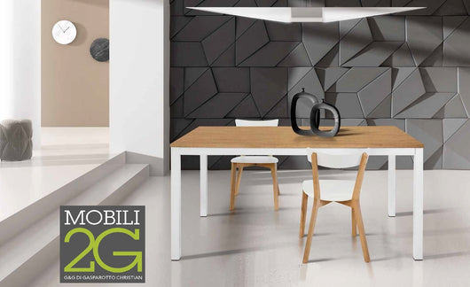 Tavolo moderno rovere allungabile a libro 90x90