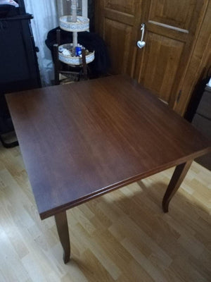 Tavolo noce gamba sciabola 80x80 allungabile a libro (14) - Mobili 2G