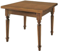 Tavolo noce gamba tornita 100x100 allungabile a libro