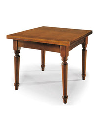 Tavolo noce gamba tornita 80x80 allungabile a libro - Mobili 2G