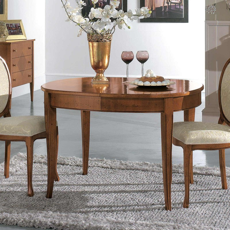 Tavolo ovale allungabile classico legno bassano 115x95x78 - Mobili 2G