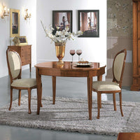 Tavolo ovale allungabile classico legno bassano 115x95x78 - Mobili 2G